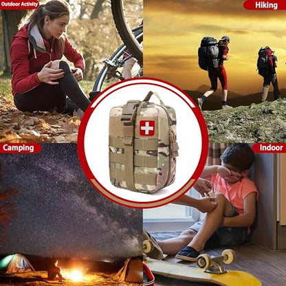 Universal IFAK Trauma First Aid Kit Molle Pouches Emergency Survival Kit Suitable for Home, car, Travel, Camping, Hiking, Sports, Outdoor Emergencies-Quick Response First Aid Essentials(CP) - color: Cp