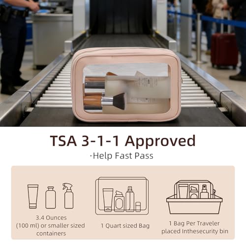 3PCS Diaper Bag Organizer Pouch Set，Clear Organizer Bags,TSA Approved Toiletry Bag,Clear Waterproof Cosmetic Bags with Zipper,Purse Organizer Pouches,Travel Organizer Bags for Woman and Kids - color: Pink, size: 3PCS