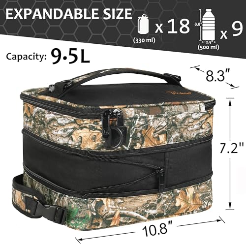 Tirrinia Expandable Insulated Lunch Bag for Men Women – Leakproof Reusable Cooler LunchBox for Kids & Adults, with Shoulder Strap, Perfect for Work, School, Office, Travel,Maple Leaf - color: MapleLeaf