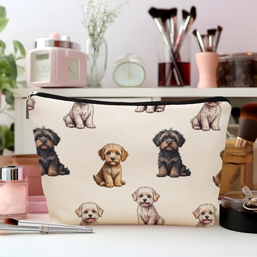 Cavapoo Dog Makeup Bag, Cavapoo Lovers Gifts Cosmetic Bag for Women, Dog Mom Lovers Owner Gifts for Women Christmas, Pet Lover Gift Zipper Travel Makeup Pouch for Purse - color: cavapoo