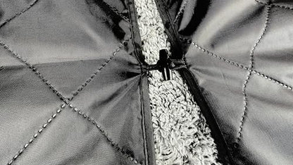 DOWN UNDER OUTDOORS Large Waterproof Windproof Extra Thick 350 GSM Quilted Fleece, or Sherpa Stadium Blanket - color: Black/Heather Grey