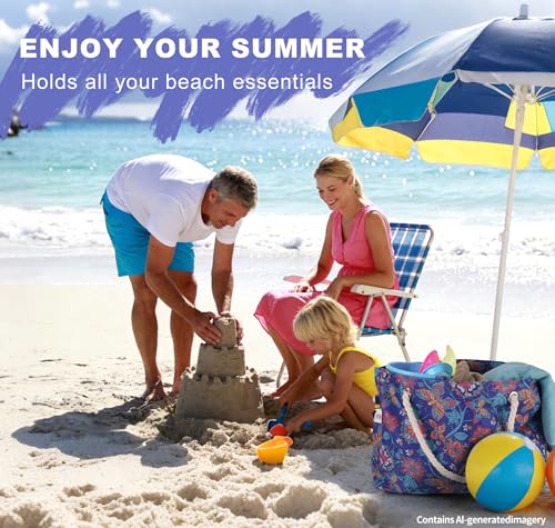 CaCTOUR Large Beach Bag Women,Beach Bags Waterproof Sandproof with Zipper Wet Pocket,Beach Tote Pool Bag for Swim Gym Travel - color: Flower/Butterfly
