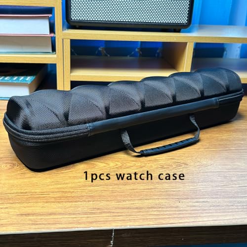 6 Slots Watch Case, Men's Hard Watch travel Storage Organizer box with soft foam insert, fit up to 55mm face watch - size: 6 INSERT