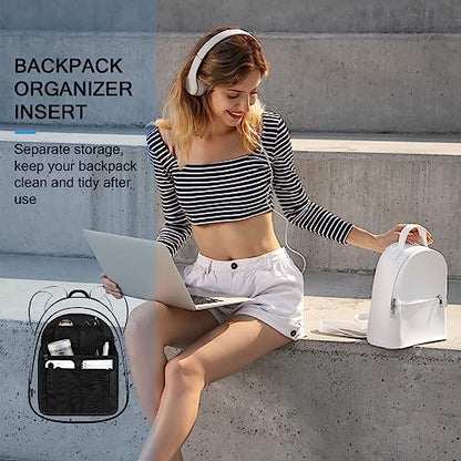 Sweetude 2 Pcs 7.9 x 4.8 x 11 Inch Mini Backpack Organizer Insert Small Shoulder Bag Divider for Rucksack Handbag Shoulder Bag Purse(Black) - color: Black