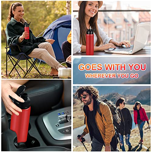 Chengu 10 Pcs 25oz Reusable Aluminum Water Bottle Bulk Lightweight Outdoor Sports Water Bottles Easy Carry Leak Proof for Travel Gym Camping Hiking Fishing, Snap Lid (Red) - style: Red