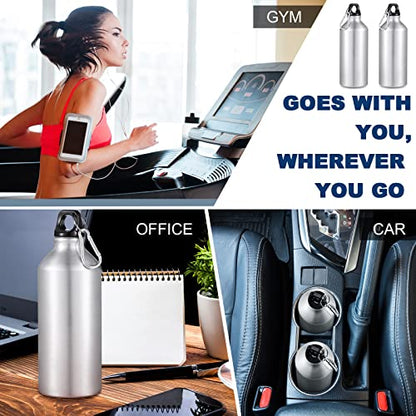 CHENGU Aluminum Water Bottle 20 oz Reusable Bottles Lightweight Leak Proof Aluminum Sports Travel Bottles with Twist Cap Buckle for Gym, Hiking, Cycling, Camping, Fishing - color: Silver