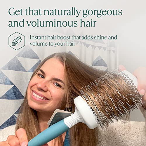 Round Brush for Blow Drying - Extra Large Ceramic Ion Thermal Barrel for Precise Styling and Maximum Volume - Lightweight Hair Brush for Smooth Manageable Hair (Bristle 3.4 in, Barrel 2.5 in) - size: 2.5 Inch