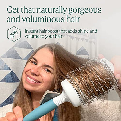 Round Brush for Blow Drying - Extra Large Ceramic Ion Thermal Barrel for Precise Styling and Maximum Volume - Lightweight Hair Brush for Smooth Manageable Hair (Bristle 3.4 in, Barrel 2.5 in) - size: 2.5 Inch