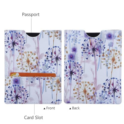 XEYOU Passport Holder Cover - Ultra Slim Premium Vegan Leather Travel Wallet Case Cover - color: Purple Dandelion
