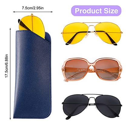 CREPUSCOLO 6 Pack Soft Glasses Cases, Leather Eyeglass Cases Travel Glasses Case for Women, Men, Kids