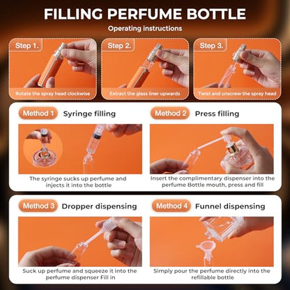 kuangre 10ml Atomizer Perfume Spray Bottle, Empty Cologne Dispenser, Portable Sprayer Travel Essentials for Many Scenes Gifts. - color: Starry Orange-10ml