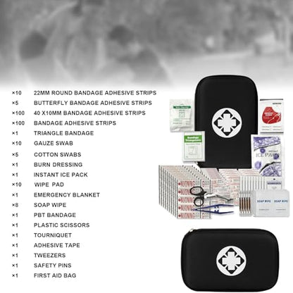 276Pcs First-Aid Kit Emergency-Kit Home-Car - First Aid Kits Emergency Kit Home Essentials for Dorm Room First-Aid Kit Emergency Necessities for Boat Hiking Skating, Black YIDERBO - style: Black-277Pcs