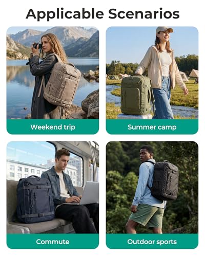 BAGSMART 35L Travel Backpack for Women & Men Fits 17-Inch Laptop, Airline Approved Carry On Backpack with Wet Pocket & Shoe Pouch, Water-Resistant Personal Item Travel Bag, Black - color: Black