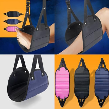 Airplane Travel Footrest Hammock, Airplane Foot Hammock to Relax Your Feet, Comfy Feet Hanger Plane Footrest for Long Trip, Feet Hammocks for Plane, Long Flight Foot Rest,Travel Essentials - color: Navy Blue