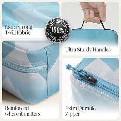 Well Traveled 8 pcs Compression Packing Bags Cubes Set with HybridMax Double-Capacity Design - Packing Cubes for Travel Compression to Maximize Limited Luggage Space, Vista - color: Vistas, size: 8-piece