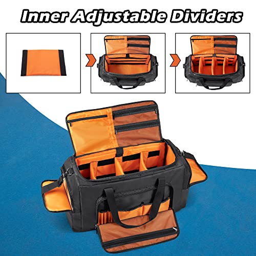 DSLEAF Sneaker Bag for 4 Pairs of US Size 14 Men's Shoes, Shoe Duffle Bag with 3 Adjustable Dividers, Sneak Travel Bag with Shoulder Straps for Comfort Carrying…