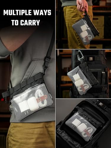 TACTICAL_GEEK EDC Modular Carry Pouch, Waterproof Nylon Organization, Multifunctional Utility Carry Pouch, Semi-Transparent Mesh Pouch for Storing Tools, Daily Necessities - size: Storage A15