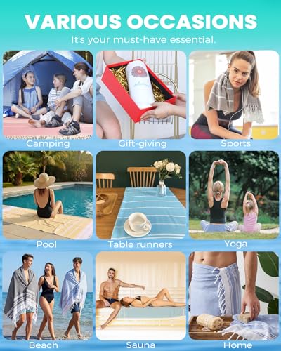 Antfuny Turkish Beach Towels Vacation Essentials Quick Dry Sand Free Oversized Bath Pool Swim Towel Extra Large XL Big Adult Travel Cruise Accessories Must Haves Clearance Stuff Necessities Gray - color: Thicker Gray, size: 72 x 36 inch