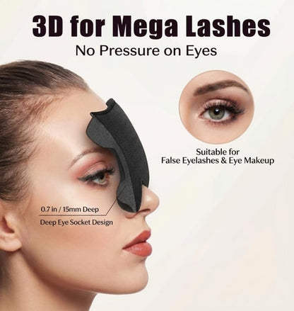 Sleep Eye Mask Blackout Lightweight: Side Sleep 3D Contoured for Lash Extensions - Zero Eye Pressure Adjustable Strap Washable (Cloud Black & Cloud Purple) - color: Cloud Black & Cloud Purple