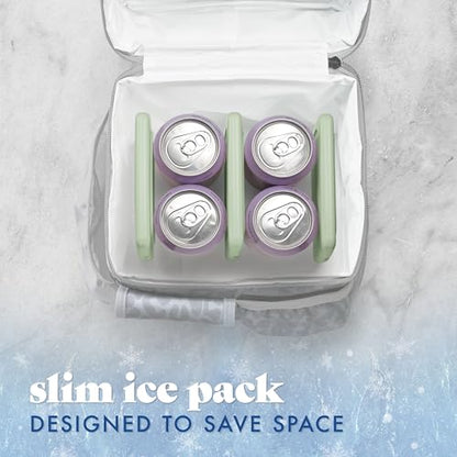 Cool Coolers by Fit & Fresh Slim Ice Packs, Quick Freeze Reusable Ice Packs for Lunch Boxes & Coolers, Long-Lasting, Space Saving Lunch Ice Packs, Sage, 4Pk - color: Sage (4 Pack)