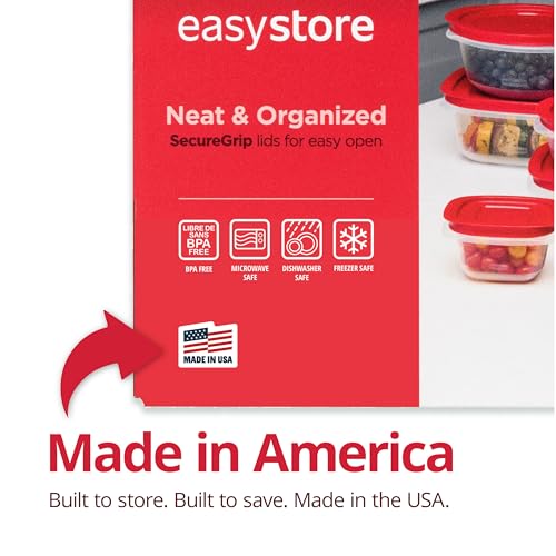 Rubbermaid EasyStore Rectangle, Square, and Round Containers, 34-Piece Set, Food Storage Containers, Food Storage Containers with Lids - size: 34-Piece