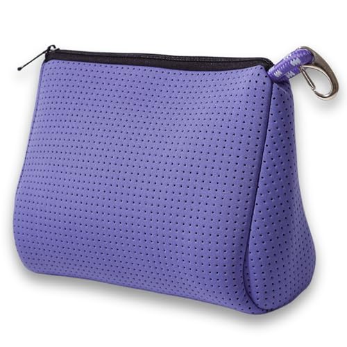 POPUPS Large Makeup Bag with Zipper - Waterproof Neoprene Cosmetic Bag 7.7 x 10.75 x 5 inches - Pouch Veri Peri - color: Basic Veri-Peri