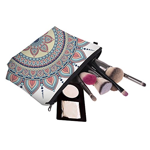 Deanfun Cosmetic Bag for Women, Mandala Flowers Waterproof Makeup Bags Roomy Toiletry Pouch Travel Accessories Gifts (50965) - color: 50965