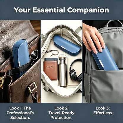 Glasses Case hard shell,3-in-1 Sunglasses Case & Eyeglass Case with Cleaning Cloth & Storage Pouch - color: Sky Blue
