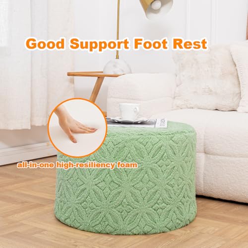 Plush Multi-Functional Ottoman Pouf – Ergonomic Ottoman Foot Rest with Space-Saving Design, Perfect Under Desks, Couches & Sofas (Sage Green) - color: Sage Green