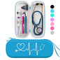 BOVKE Travel Carrying Case Compatible with 3M Littmann Classic III, Lightweight II S.E, MDF Acoustica Deluxe Stethoscopes, Extra Room for Medical Scissors EMT Trauma Shears LED Penlight, Turquoise - color: Pu Leather_Turquoise