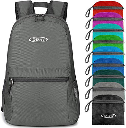 G4Free 20L Lightweight Packable Backpack Travel Hiking Daypack Foldable Backpack for Men Women - color: Grey Update