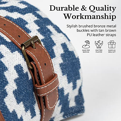 Komorebi Extra Large Picnic Blanket - 78” x 59” - Waterproof Outdoor Blanket, Foldable & Portable Sandproof Beach Blanket - Blue Travel Mat with Soft Cotton & Carry Handle - color: Blue