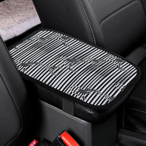 Neoprene Armrest Pad Cover Black and White American Flag Hunting Deer, Car Center Console Cover, Universal Waterproof Accessories for Most Vehicle, SUV - color: Picture (77)