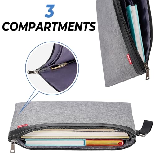 ECHSRT File Folder Document Organizer for Travel, Document Bag Zipper Pouch for Men & Women Gray - color: Gray