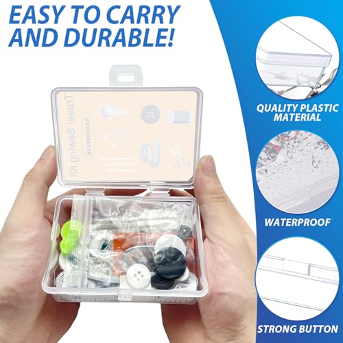 8 Pack Mini Travel Sewing Kits Bulk Small Emergency Sewing Kits Outdoor Survival Military Sewing Kits with Case for Wedding Operation Christmas Shoebox Stocking Stuffer Gift