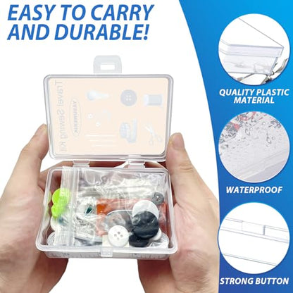 12 Pack Mini Travel Sewing Kits Bulk Small Emergency Sewing Kits Outdoor Survival Military Sewing Kits with Case for Wedding Operation Christmas Shoebox Stocking Stuffer Gift