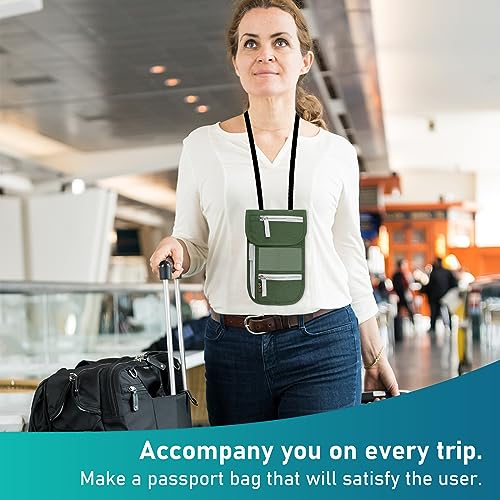 Travel Neck Wallet, RFID Blocking Passport Holder with Adjustable Neck Strap for Men and Women to Keep Cash, Credit Cards and Travel Documents Safe - B - color: ColorB