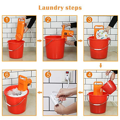 Portable Washing Machine Small Mini Hand Compact Semi Automatic Washer Laundry Perfect for Home Apartment Dorm RV Camping Travel Trip Outdoor Indoor for 6.5Lbs Washing Capacity