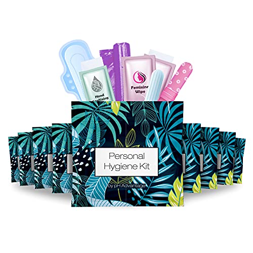 Menstrual Kit All-in-One 10 Pack | Convenience on The Go | Period Kit Pack for Travelling, Tweens & Teenager | Individually Wrapped Feminine Hygiene Product (Blue Forest) - color: Blue Forest