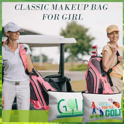 Eccliy 20 Pcs Golf Makeup Bag Golfer Cosmetic Bag Canvas Gifts Golf Accessories for Girls Toiletry Pouch with Zipper for Women Team Party - size: 8 x 5 Inch, style: Golf