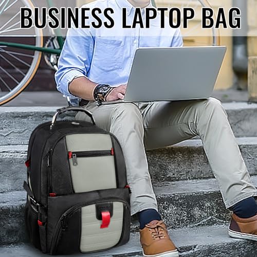 YOREPEK Large Backpack for Men, Extra Large Laptop Backpacks for Men Women, Water Resistant Travel Backpack Airline Approved Business Work Bag Fits 18.4 Inch Computer, Black - color: Grey, size: 18.4 Inch