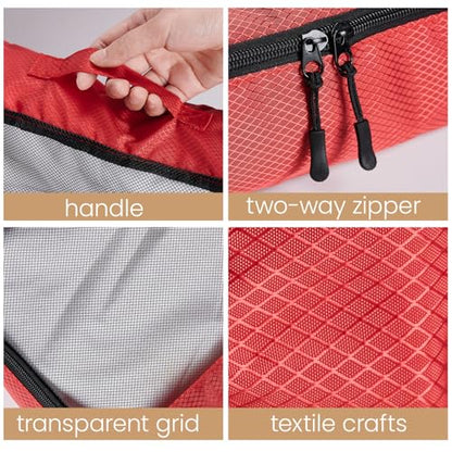 Packing Cubes Travel Storage Set, 5 Piece Luggage Organizer Bags, Multi-Color Compression Bags for Clothes, 15.7x12.2x3.9 Inch