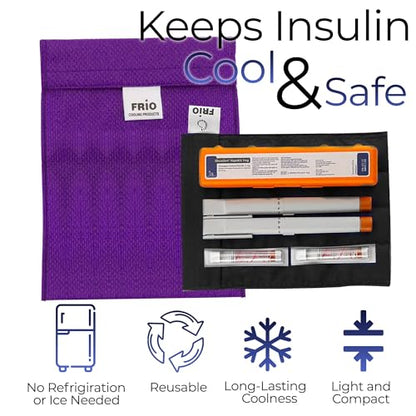 FRIO Cooling Wallet - Insulin Cooler for 45+ Hours of Stress Free On The Go - Purple - Large - color: Purple, size: Large