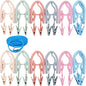 Portable Folding Travel Clothes Hangers12 Pcs with 24 Pcs Clips,with 1 Pcs Clothesline,for Scarves Suits Trousers Pants Shirts Socks Underwear Clothesp - size: 12 Pack Hanger with Clothesline