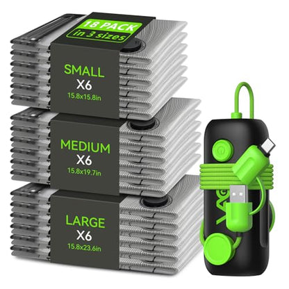 Vacuum Bags for Travel - USB Electric Pump, 18 Pack Carry-on Size Vacuum Seal Bags for Clothing - Space Saver Vacuum Storage Bags for Luggage, Travel Essentials. - style: 18 bags + USB pump