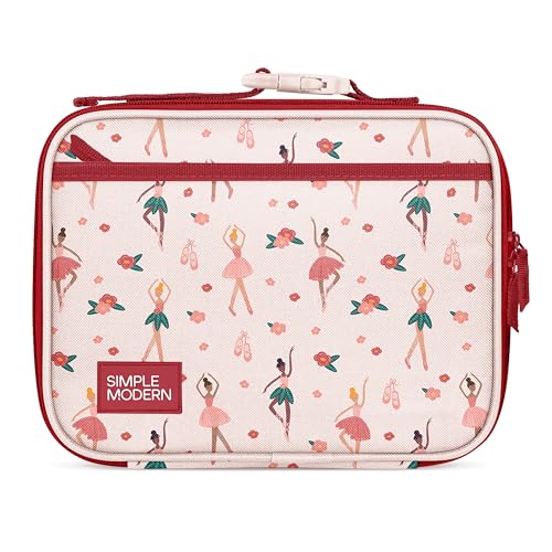 Simple Modern Kids Lunch Box for School | Reusable Insulated Lunch Bag for Toddler, Girl, and Boy | Meal Containers with Exterior & Interior Pockets | Hadley Collection | Pink Ballerina - color: -Pink Ballerina