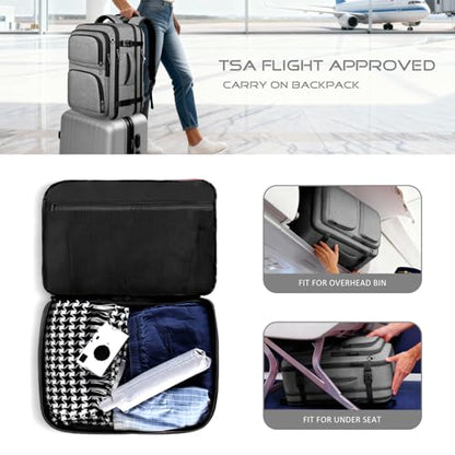 Extra Large Travel Backpack, Carry on Luggage Backpack TSA 18.4 inch Laptop Bag Flight Approved, Lightweight Business Luggage Bag, Travel Gifts for Men, Black - color: Grey, size: XX-Large