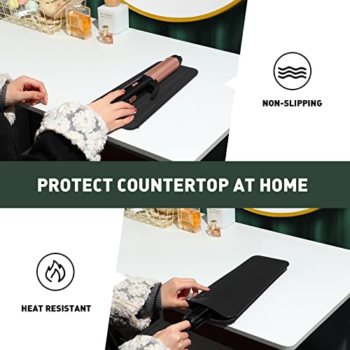 ZAXOP Resistant Silicone Mat Pouch for Flat Iron, Curling Iron,Hot Hair Tools (Black) - color: Black, size: 1 PACK