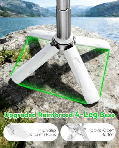 CloudValley Magnetic Selfie Stick & Mini Tripod, 360° Rotation Extendable Handheld Stabilizer/Camera Grip with Remote, 5 in 1 Portable Phone Stand for iPhone/Android, Travel Vlog, Live Stream, White - color: White