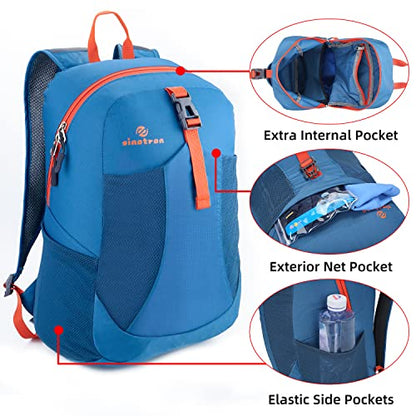 sinotron 22L Lightweight Packable Hiking Backpack, Small Hiking Backpack Day Pack for Women Men Travel Camping Vacation - color: Blue